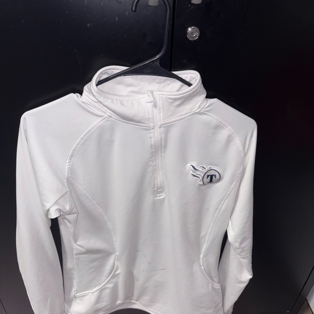 White Quarter-Zip Pullover with Logo